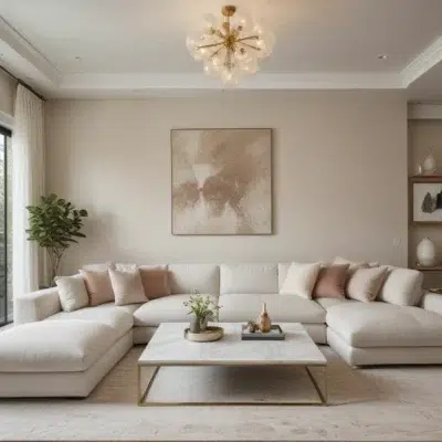 كنبة جرين مودرن ,ركنة حرف U توفر مساحة جلوس واسعة, للعائلة بتصميم عصري أنيق