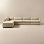 كنبة زاوية يوانا أربع قطع, مخمل فاخر وتصميم عصري أنيق