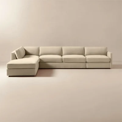 كنبة زاوية يوانا أربع قطع, مخمل فاخر وتصميم عصري أنيق